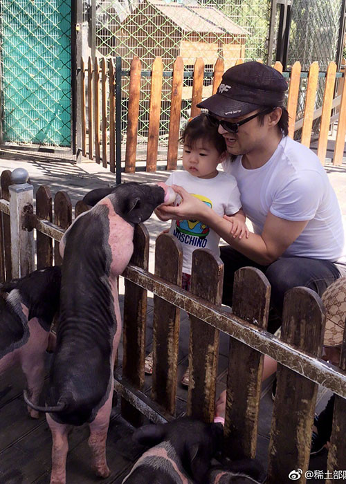 Uông Phong rất cưng chiều bé Tỉnh Tỉnh.