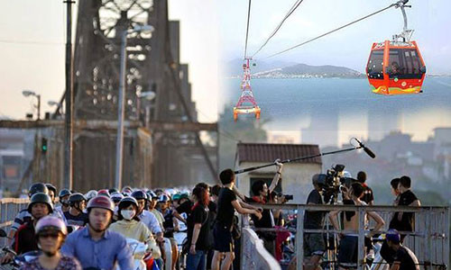 Theo đề xuất của Tập đoàn Poma, tuyến cáp treo vượt sông Hồng sẽ chạy song song với cầu Long Biên.