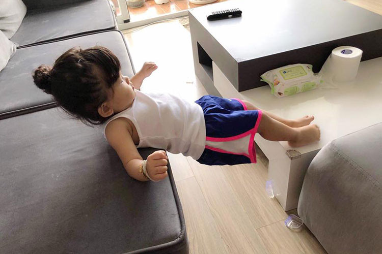 Con gái Hải Băng - Thành Đạt thích chơi trò mạo hiểm giống mẹ.