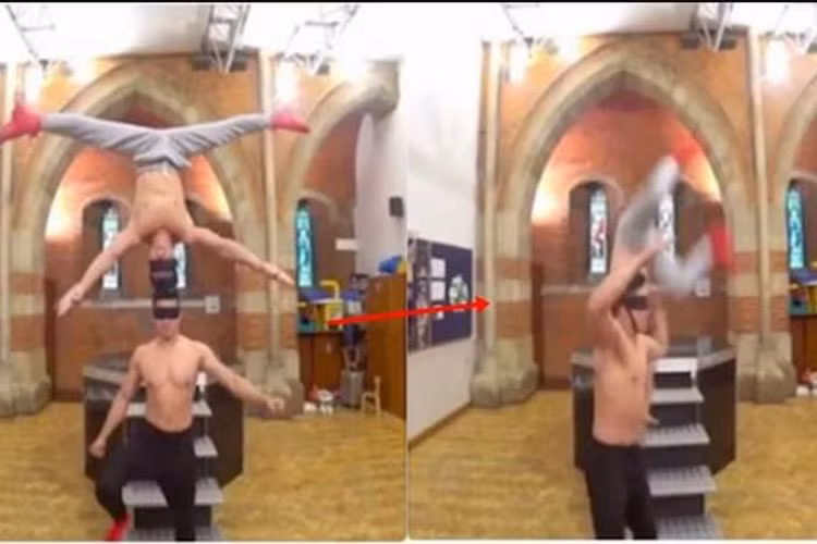 Những ngày vừa qua, tham gia Britain’s Got Talent 2018, Quốc Nghiệp bị ngã cắm đầu xuống đất trong lúc tập luyện. Rất may anh chỉ bị thương nhẹ. Ảnh: Youtube