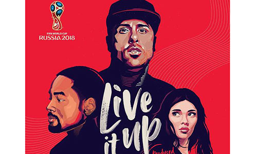 3 nghệ sĩ thể hiện ca khúc "Live it up". Ảnh: Hindu