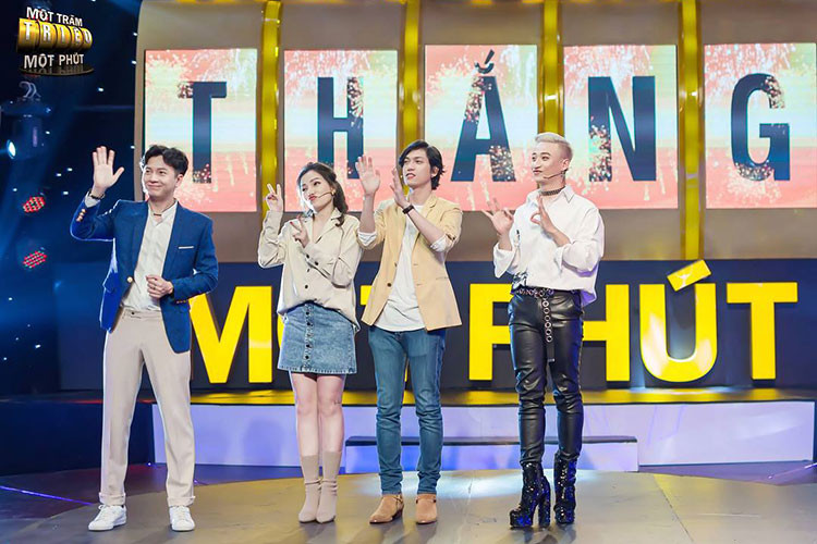 Cặp đôi Lý Phương Châu - Hiền Sến tham gia gameshow.
