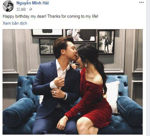 Chia sẻ của bạn trai Hòa Minzy.
