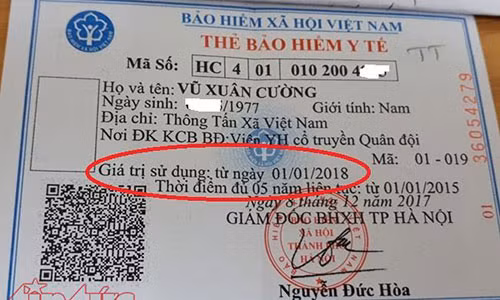 Mẫu thẻ BHYT mới từ năm 2018 không khi ngày hết hạn giá trị.