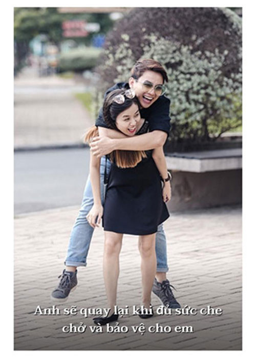 Hoài Lâm đã thực hiện lời hứa khi anh và Hoàng Ngọc chia xa khoảng 2 năm: "Anh sẽ quay lại khi đủ sức che chở và bảo vệ cho em". Ảnh: FBNV