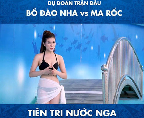 Hình ảnh Thu Hằng diện bikini trong "Tiên tri nước Nga". Ảnh: Tuoitre