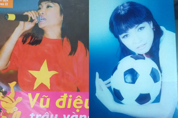 Nhắc đến nghệ sĩ Việt cuồng bóng đá, không thể không kể đến nữ ca sĩ Phương Thanh. Ảnh: FBNV