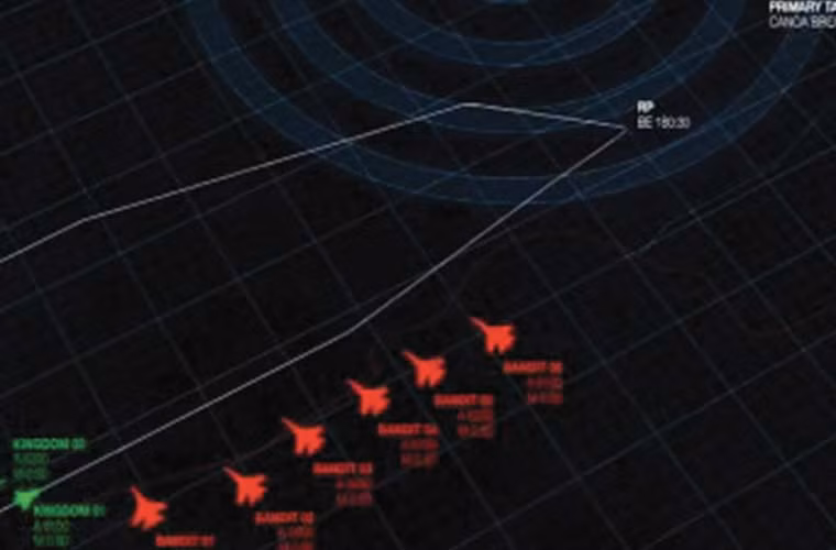 Tuy nhiên, khi mục tiêu vượt lằn ranh đỏ, có thể gây nguy hiểm cho máy bay hoặc trong bán kính công kích, ngay lập tức màn hình radar tự động cảnh báo với màu đỏ của mục tiêu.