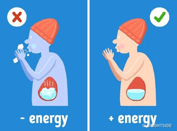 Khi gặp tình huống nguy cấp không nên ăn tuyết thay cho nước. Vì chúng sẽ làm lạnh cơ thể bạn. Lúc này, cơ thể sẽ phải tiêu tốn thêm năng lượng để giữ ấm. Trong trường hợp bần cùng bất đắc dĩ, hãy chờ tuyết tan chảy rồi hãy lấy nước uống.