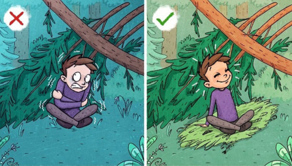 Điều quan trọng nhất để qua đêm trong rừng nếu đi lạc là một lớp lót dưới nền đất để tránh nhiễm lạnh khi đêm xuống.