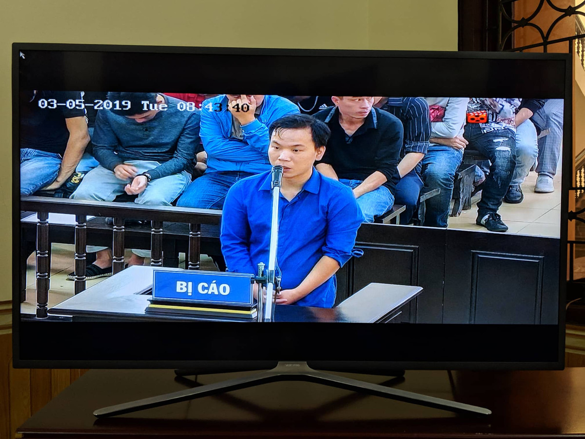 Một trong các bị cáo tại phiên tòa.