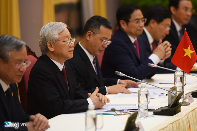 Tổng Bí thư, Chủ tịch nước Nguyễn Phú Trọng tại buổi hội đàm. Ảnh: Zing.