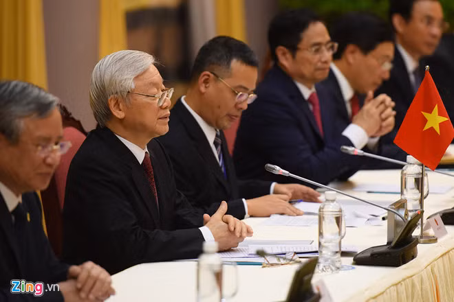 Tổng Bí thư, Chủ tịch nước Nguyễn Phú Trọng tại buổi hội đàm. Ảnh: Zing.