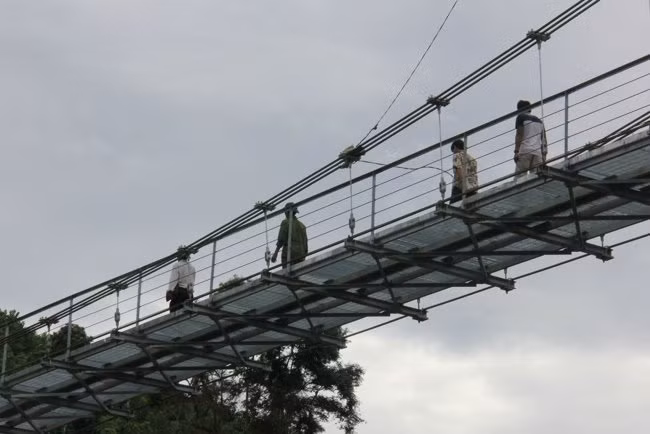 Cây cầu mới nhìn từ dưới lên.