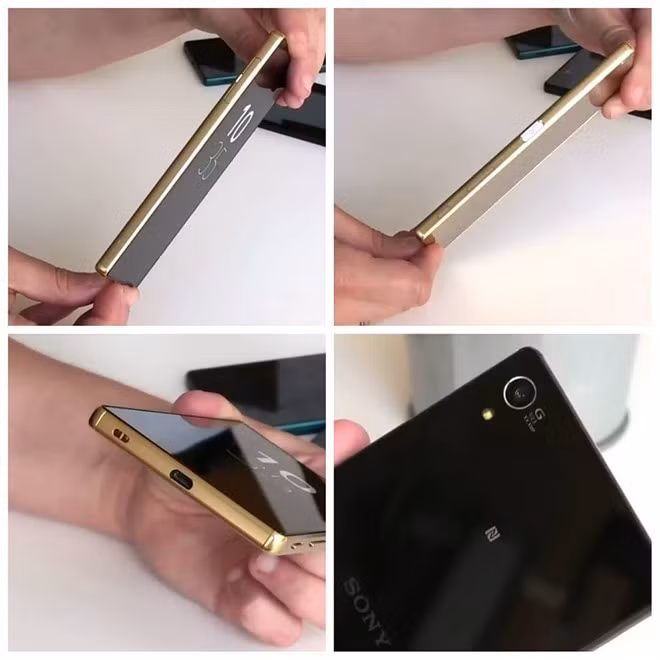 Trước đó, loạt ảnh được cho là Xperia Z5 Premium đã rò rỉ với viền cạnh máy màu vàng và nắp lưng tráng gương.