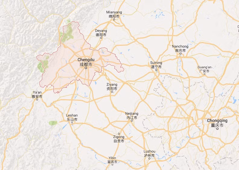 Thành Đô (dấu đỏ trên bản đồ) là thủ phủ của tỉnh Tứ Xuyên, nằm ở phía tây nam Trung Quốc. Thành Đô đứng đầu trong top 10 thành phố hạnh phúc nhất Trung Quốc 2016, do tạp chí Oriental Outlook tổ chức. 11 triệu người đã tham gia cuộc khảo sát này, bình chọn trên 50 tiêu chí, chia làm 16 hạng mục như thu nhập, môi trường, giáo dục, giao thông... Cuộc bình chọn này được tiến hành thường niên từ năm 2007. Thành Đô và Hàng Châu thường chia nhau hai vị trí đầu bảng.