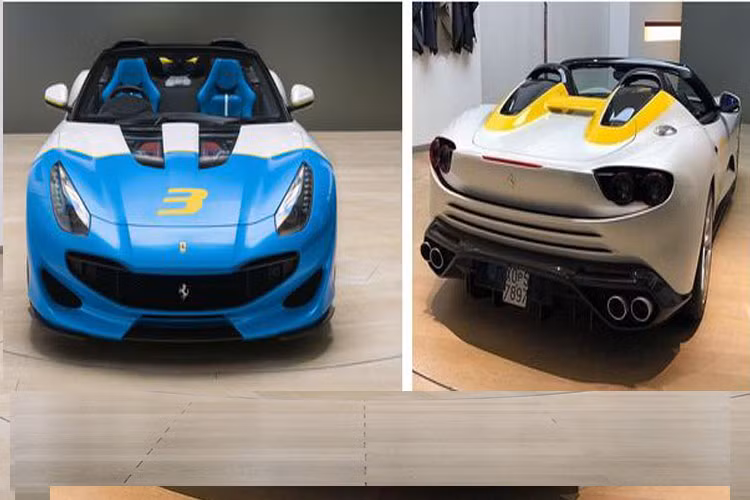 Nội thất xe như ghế và táp lô cũng rất đặc biệt khi chủ nhân chiếc xe lựa chọn chất liệu da cao cấp xanh và trắng. Mức giá xe Ferrari SPCJ3 không được hãng Ferrari tiết lộ, nhưng chắc chắn là siêu đắt đỏ.