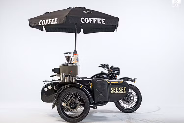 Dù được độ lạ với trang bị máy pha cà phê tự động nhưng bản độ này vẫn mang phong cách cafe racer cực chất.