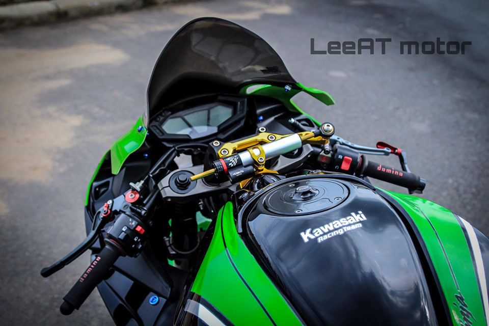 Bản độ được trang bị ghi đông clip-on hạ thấp tay lái. Ngoài ra, bản độ còn được trang bị thêm nhiều đồ chơi hàng hiệu khác như tay côn CRG-RC2, cùm phanh Brembo, bộ bao tay Domino và bảo vệ tay thắng Lightech.