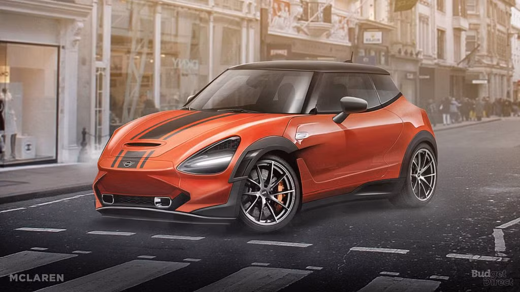 Chiếc Mini McLaren này vẫn giữ được thiết kế phần đầu của McLaren với thiết kế đèn pha độc đáo.