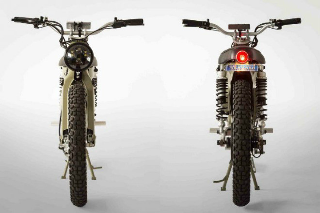 Shanghai Customs đã lắp cho chiếc xe cặp bánh với vành đường kính lên tới 18 inch, kết hợp với những chiếc lốp gai khỏe khoắn và giấu gọn hoàn toàn các dây điện bên trong khung xe. Xe có thiết kế nhỏ gọn và rất "thời trang".