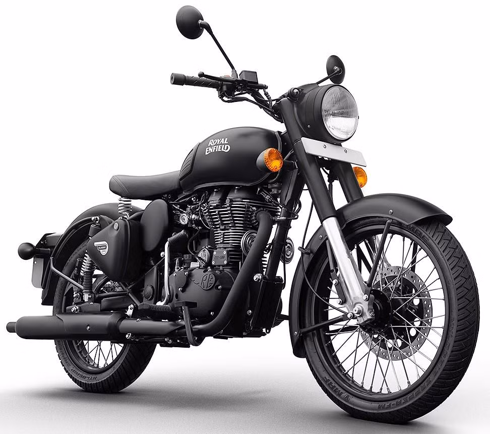 Royal Enfield Classic 500 Stealth Black phiên bản đặc biệt sở hữu khối động cơ xi lanh 499cc với bơm nhiên liệu.