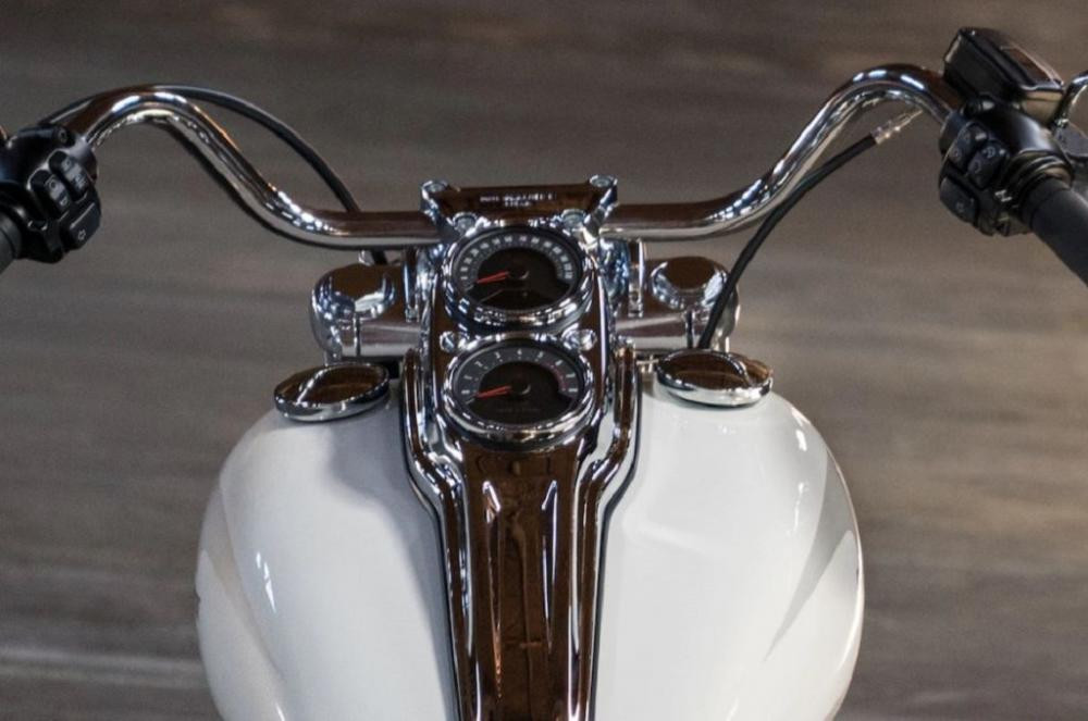 Cụm đồng hồ của Softail Low Rider cũng được tích hợp ngay trên bình xăng với hai đồng hồ dạng analog thể hiện vận tốc và vòng tua động cơ.