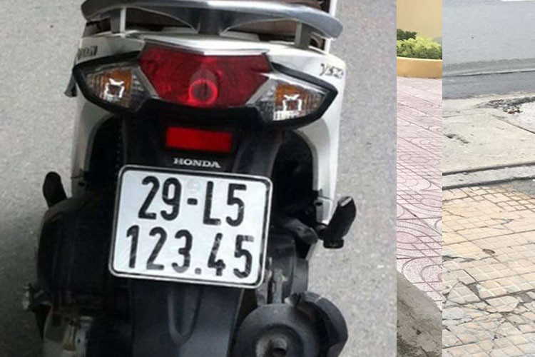 Một chiếc Honda Vision biển Hà Nội cũng mang dãy số tiến siêu đẹp.