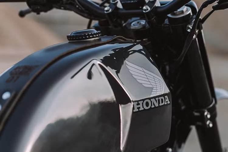 Trang trí bên trên là dải da làm thủ công với logo của Asphalt and Gravel.