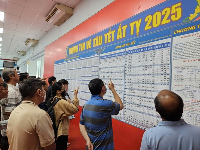 Đường sắt bán hơn 62.000 vé tàu Tết trong 2 tuần Duong sat ban hon 62.000 ve tau Tet trong 2 tuan