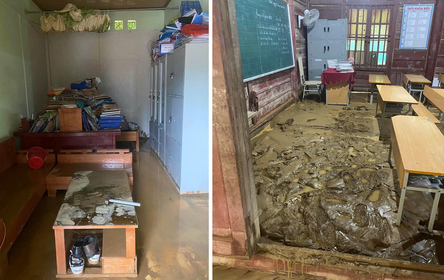 Nghe An: Hai truong hoc o huyen mien nui bi ngap bun dat