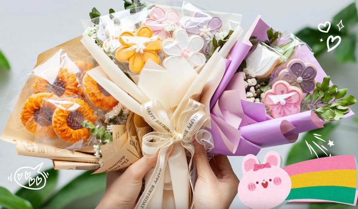 Hoa banh quy, hoa banh kem “chay hang“