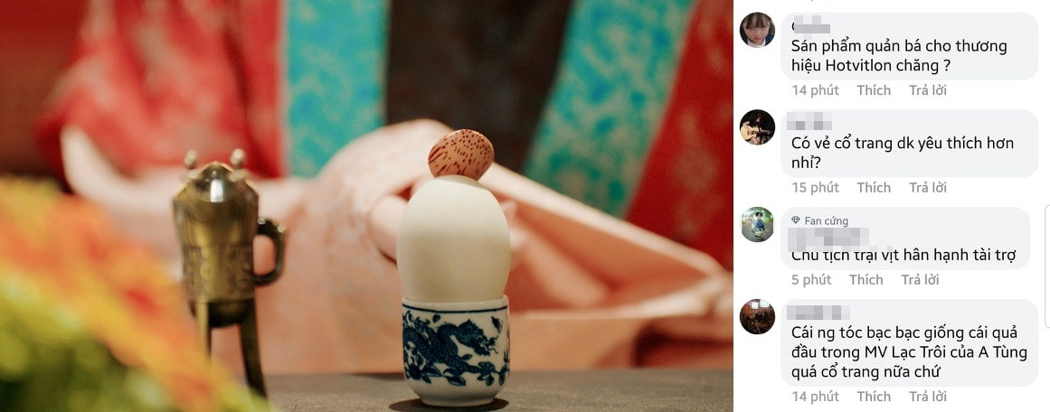 Mới đây, Nguyễn Trần Trung Quân đã cho ra mắt đoạn teaser đầu tiên của MV “Tự Tâm”. Ngay lập tức, hình ảnh bữa yến tiệc có trứng vịt lộn nhanh chóng khiến cư dân mạng “phát sốt”. Nhiều khán giả còn tò mò liệu chi tiết quả trứng vịt lộn còn đóng vai trò gì khác trong MV lần này hay không? Cụ thể, đoạn teaser mở đầu với hình ảnh những phi tần đập trứng nhưng được quay chậm tạo cảm giác “liêu trai”, thậm chí còn có đồn đoán đây là… một nghi thức yểm bùa.