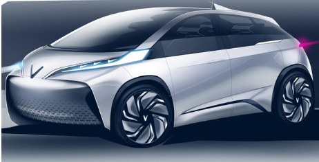 Phác thảo mẫu xe chạy điện cỡ nhỏ của VINFAST.