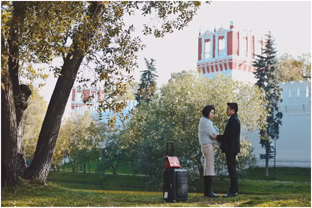 Cảnh sắc nên thơ đặc trưng của mùa thu vàng nước Nga trong phim truyền hình dài tập “Tình khúc Bạch Dương”.