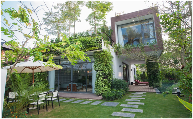 Biệt thự nghỉ dưỡng Hoàng Oanh Villa theo kiến trúc xanh tại Flamingo Đại Lải Resort.