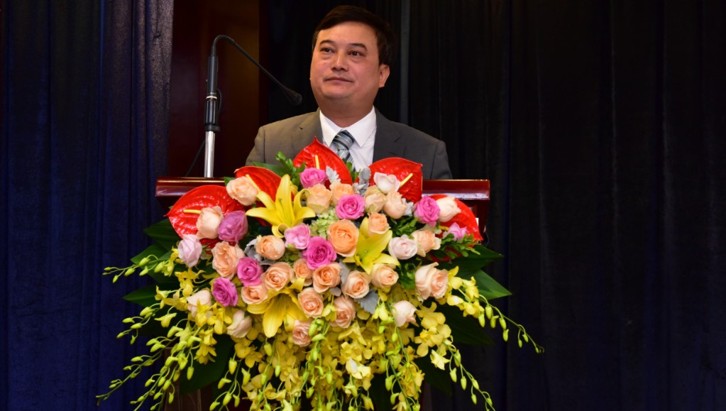 Ông Nguyễn Tiến Dũng – Chủ tịch HĐQT báo cáo hoạt động năm 2017 và kế hoạch năm 2018.