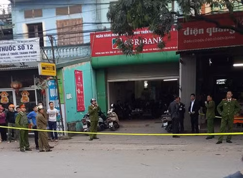 Hiện trường vụ cướp ngân hàng.