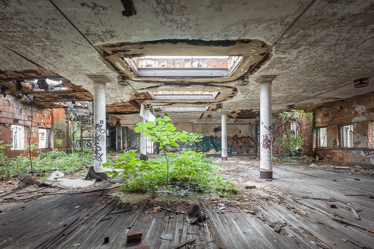 Nhiếp ảnh gia Will Ellis đã thực hiện cuốn sách ảnh về đề tài trên với hơn 200 tác phẩm chụp các công trình bỏ hoang. Trong ảnh là một trường học công bị bỏ hoang 40 năm trước trở nên tiêu điều, hoang lạnh theo thời gian.