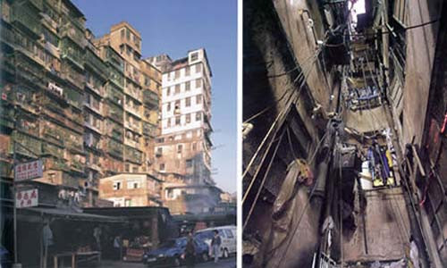 Kowloon Walled City từng là một trong những nơi đông dân nhất trên thế giới ở miền Bắc đặc khu hành chính Hong Kong (Trung Quốc). Tuy nhiên, chính phủ đã quyết định phá hủy nơi đây sau khi Kowloon Walled City chìm trong các tệ nạn xã hội như mại dâm, cờ bạc, ma túy, giết người, buôn bán thuốc phiện...