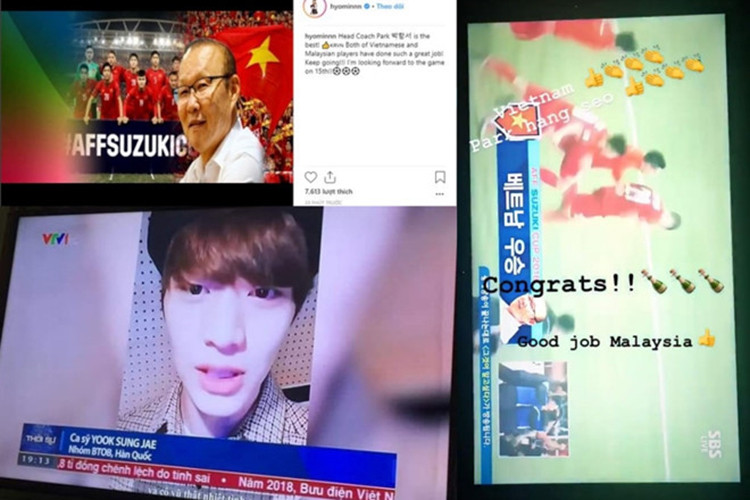 2 nữ ca sĩ của T-Ara: Hyo Min và Park So Yeon hay nam diễn viên Jin Joo Hyun cũng từng hết lời HLV Park Hang Seo cùng đội tuyển Việt Nam. Ảnh: Zing