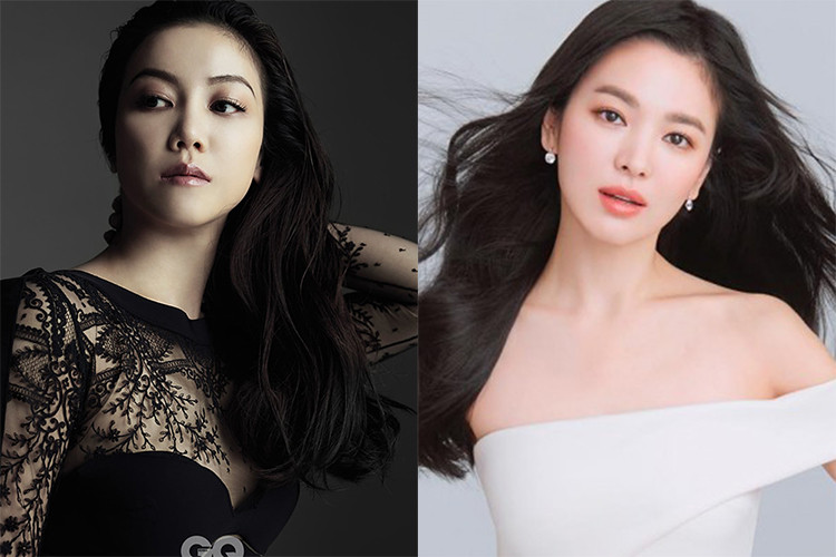 Song Hye Kyo hơn Kim Ok Bin đến 6 tuổi nhưng trẻ trung không kém cạnh đàn em. Từ khi gia nhập showbiz đến nay, Song Hye Kyo còn được mệnh danh là nữ thần. Ảnh: CQ