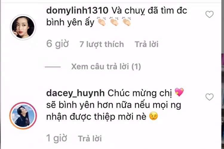 Dân mạng nghi vấn Ngọc Hân sắp lên xe hoa còn bởi Hoa hậu Đỗ Mỹ Linh, Á hậu Thùy Dung để lại bình luận chia vui với Ngọc Hân. Ảnh: Khỏe và đẹp