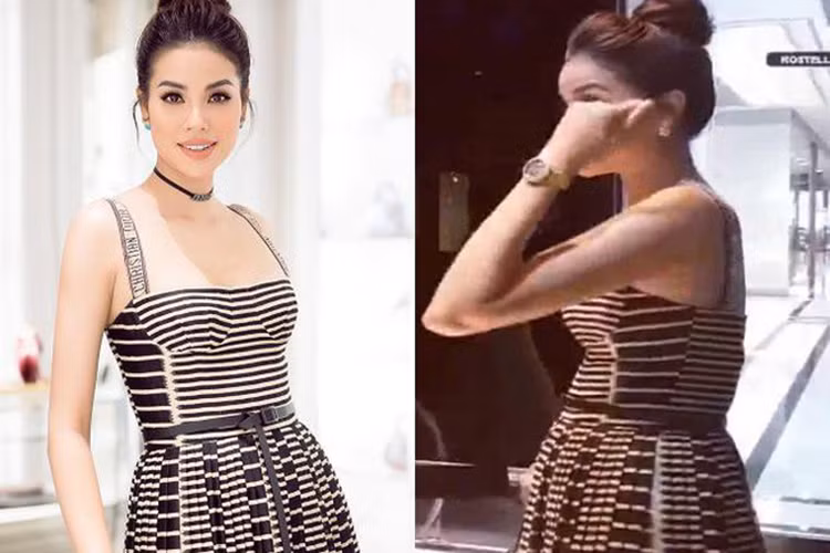 Người đẹp gốc Hải Phòng liên tục lộ vòng 2 lùm lùm khiến dân mạng càng tin vào tin đồn cô có thai. Ảnh: Vietnamnet