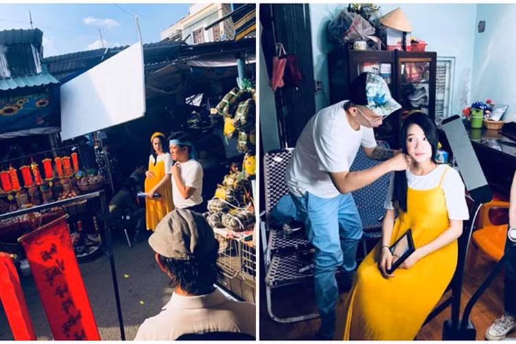 Hai vợ chồng "Mười Khó" gắn bó trong cả cuộc sống lẫn công việc. Được biết, cả hai được mời đóng chung một số video quảng cáo. Ảnh: Saostar