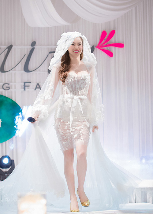 Nữ hoàng giải trí mặc váy cưới khoe nhan sắc gây thương nhớ khi còn gắn bó với Cường Đô la. Ảnh: Mask online