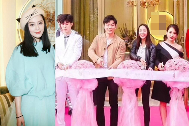 Phạm Băng Băng tránh ống kính phóng viên. Cô chỉ xuất hiện bên trong cơ sở thẩm mỹ viện. Ảnh: Appledaily