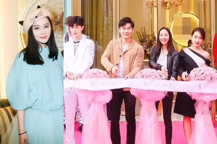 Phạm Băng Băng tránh ống kính phóng viên. Cô chỉ xuất hiện bên trong cơ sở thẩm mỹ viện. Ảnh: Appledaily