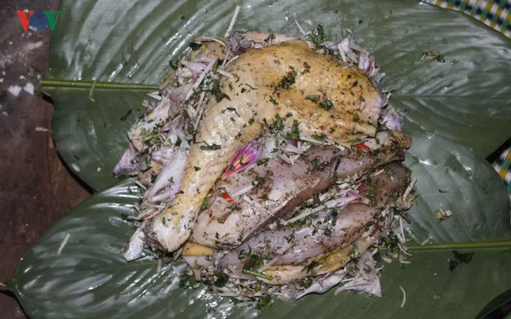 Gà nướng hoa ban.