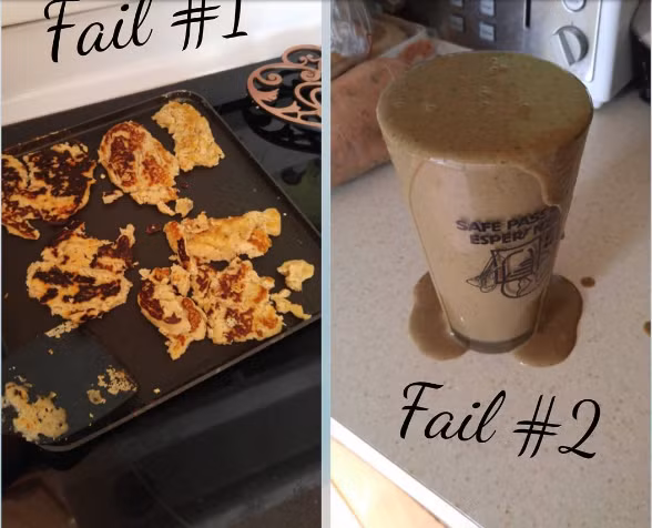 Cô gái này khoe thành phẩm bể nồi bể vung khi nấu ăn của mình.